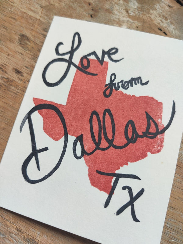 Love From Dallas, Tx Stamped Greeting Card - 4
