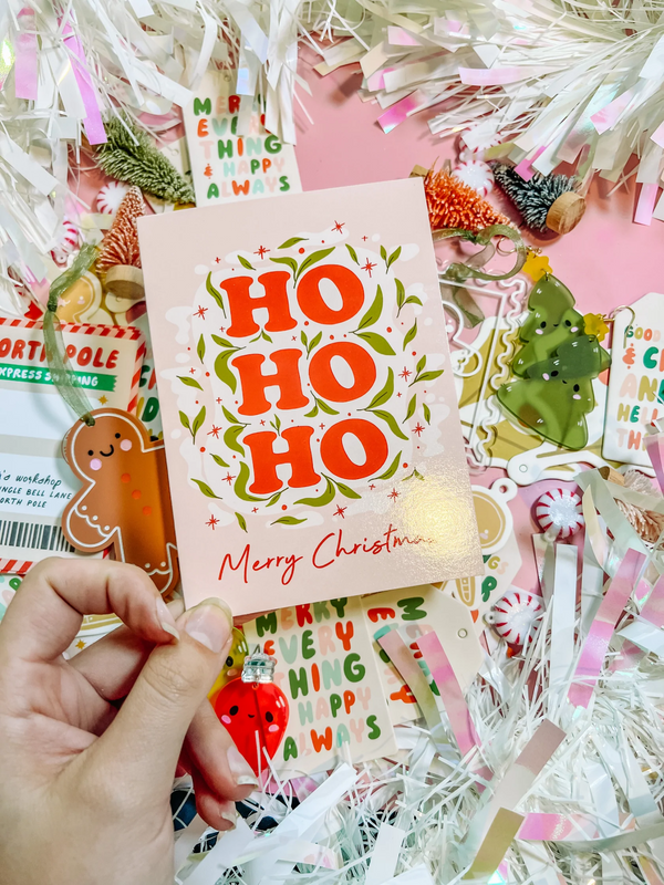 Ho Ho Ho Holiday Greeting Card - 1