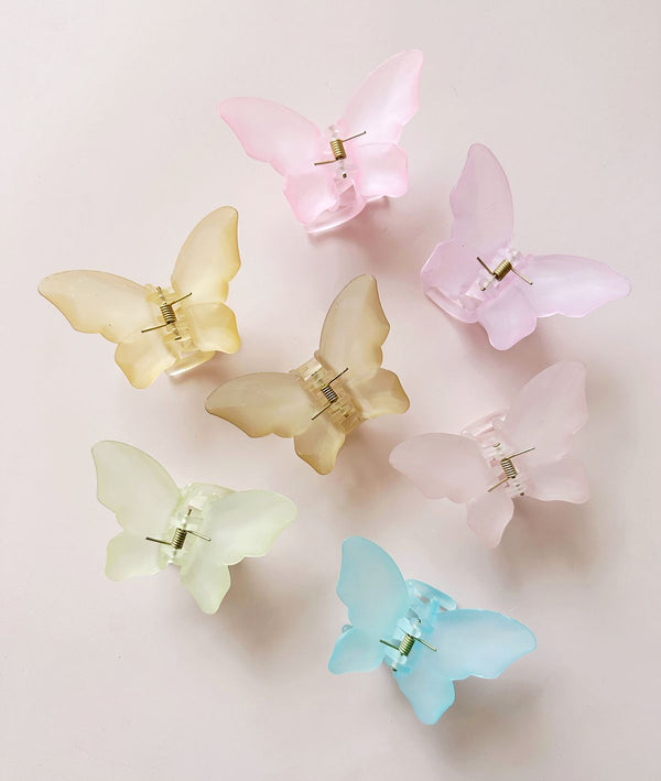 Large Frosted Butterfly Hair Claw Clips - 1