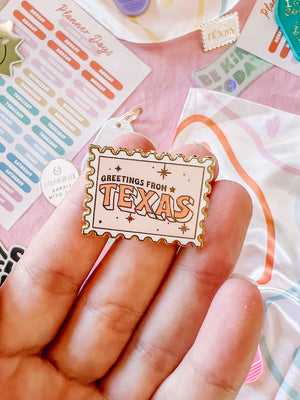 Greetings From Texas Enamel Pin - 1