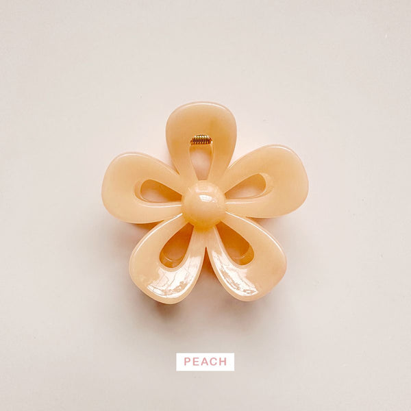 Medium Cut Out Opaque Spring Flower Hair Claw Clips - 6