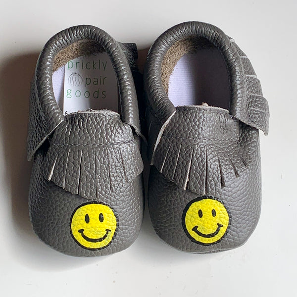 Smiley Face Baby Moccasins - 1