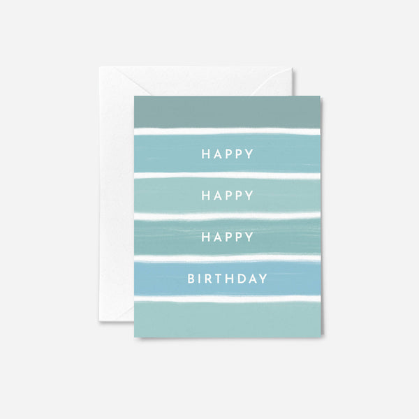 Blue Birthday Stripes Card