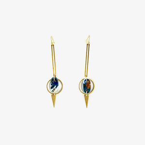 Linda Drop Pendant Earrings - Gold - 1