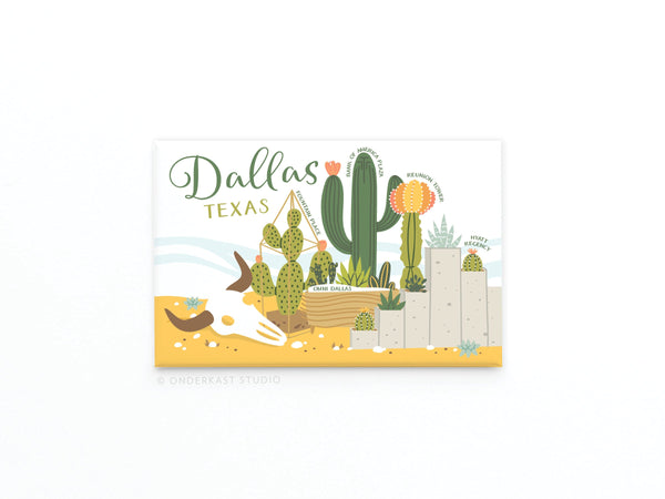 dallas succulent shop Dallas Succulent Skyline Refrigerator Magnet – Mosaic Makers Collective