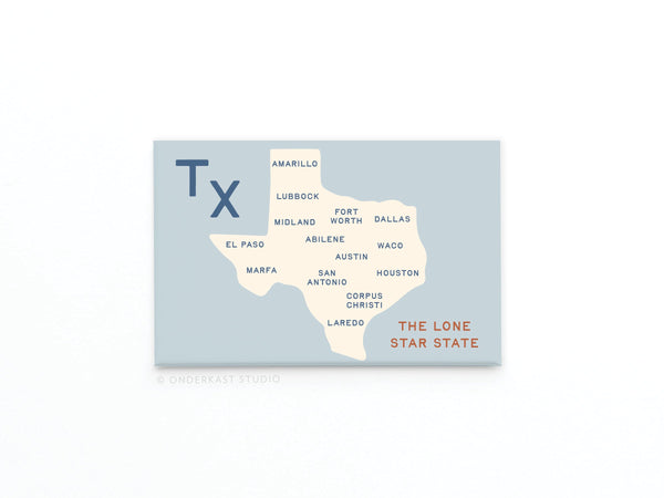 Texas Map Rectangle Magnet