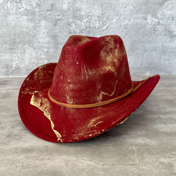 Gold Marbled Felt Cowboy Hat - 6