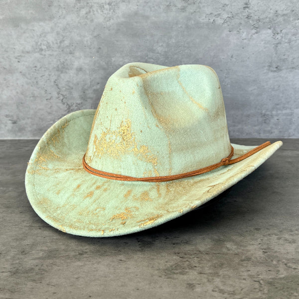 Gold Marbled Felt Cowboy Hat - 7