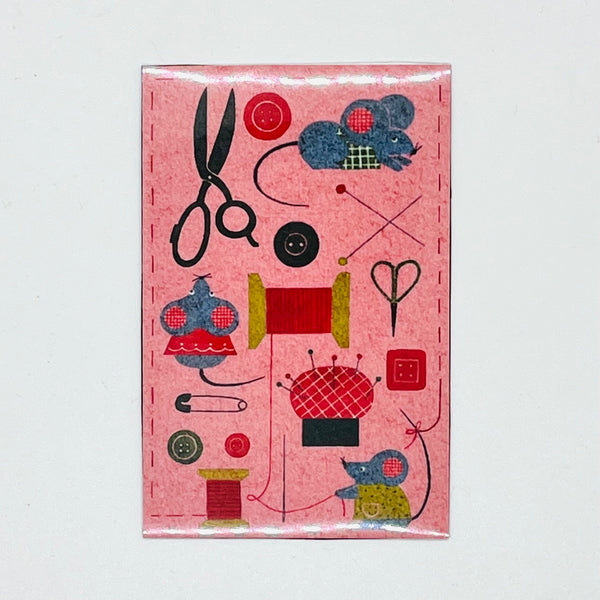 Mice with Sewing Tools Magnet - 1