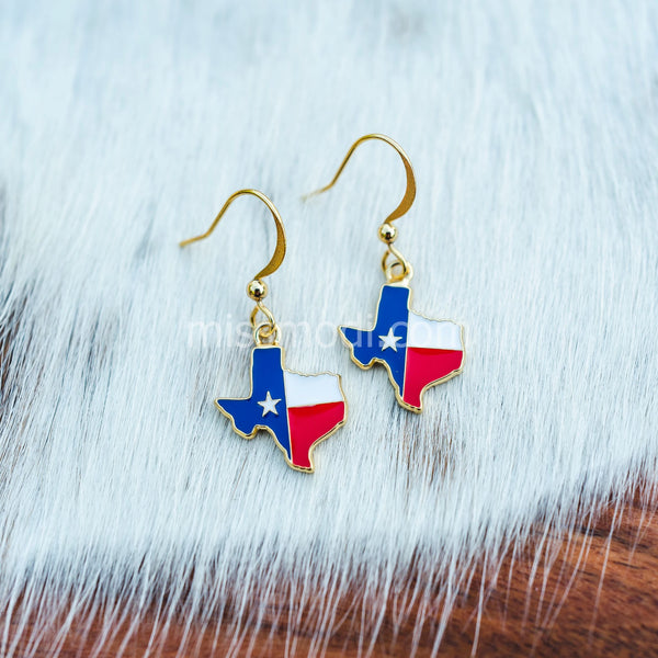 Great State Flag of Texas Enamel Earrings - 4
