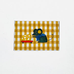 Mouse with Cheese Cart Magnet - 1