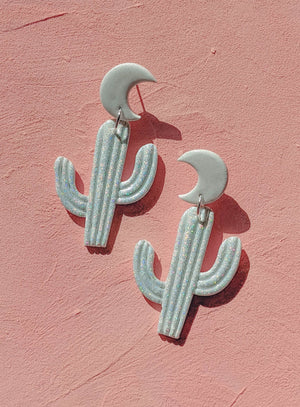 Disco Cactus Clay Earrings - 1