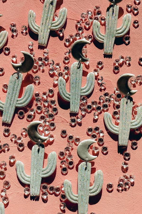 Disco Cactus Clay Earrings - 3