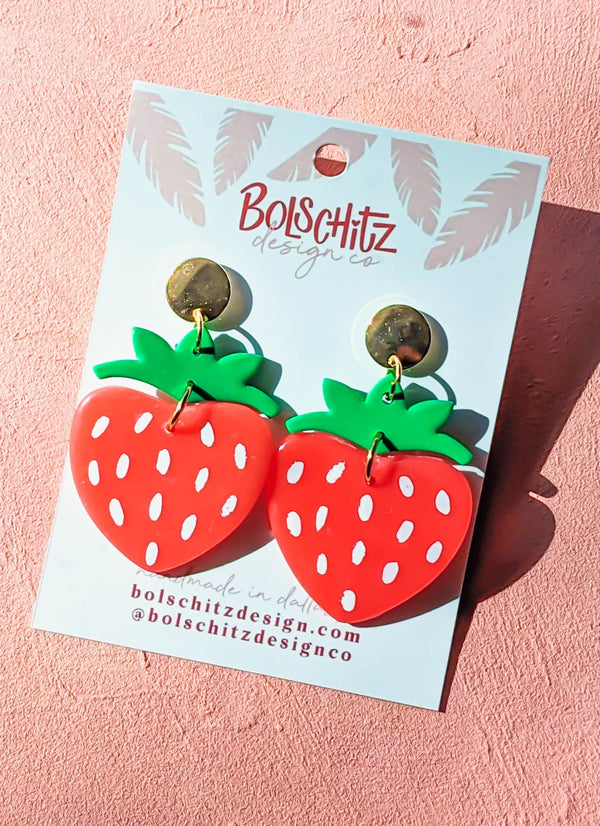 Strawberry Clay Earrings - 5