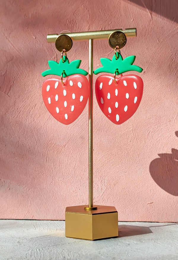 Strawberry Clay Earrings - 4