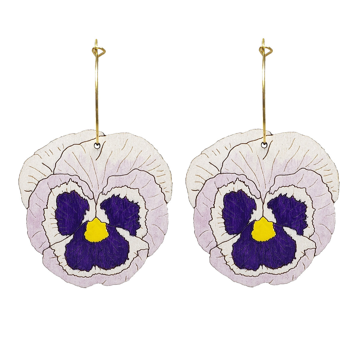 Pansy Hoop Earrings Mosaic Makers Collective