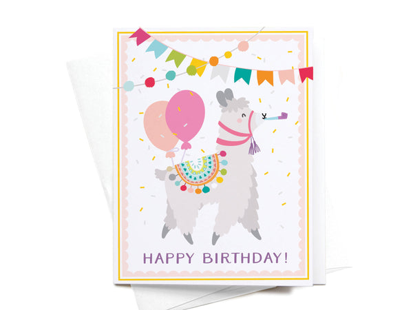 Happy Birthday Llama Greeting Card - DS