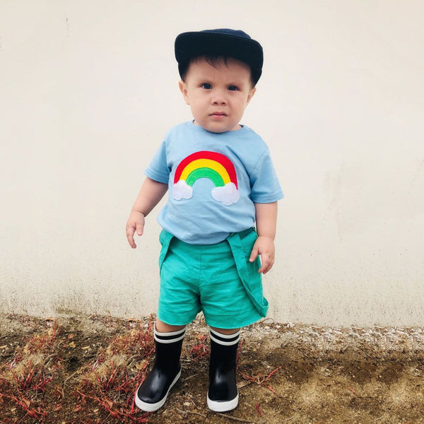 Aloha Rainbow - Kids Baby Blue Shirt - 1