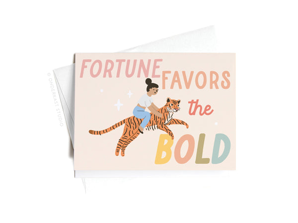 Fortune Favors the Bold Tiger Sticker Greeting Card