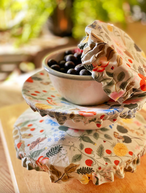 Mint Floral Bowl Covers - 1