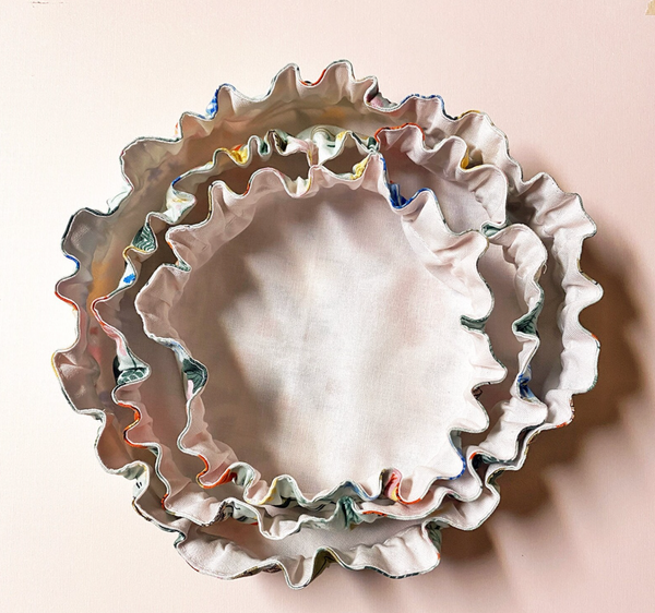 Mint Floral Bowl Covers - 4