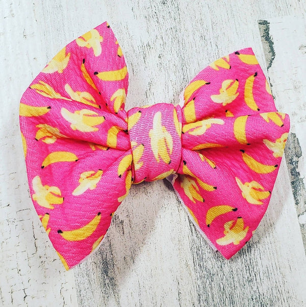 Hot Pink Bananas Children's Hair Bows