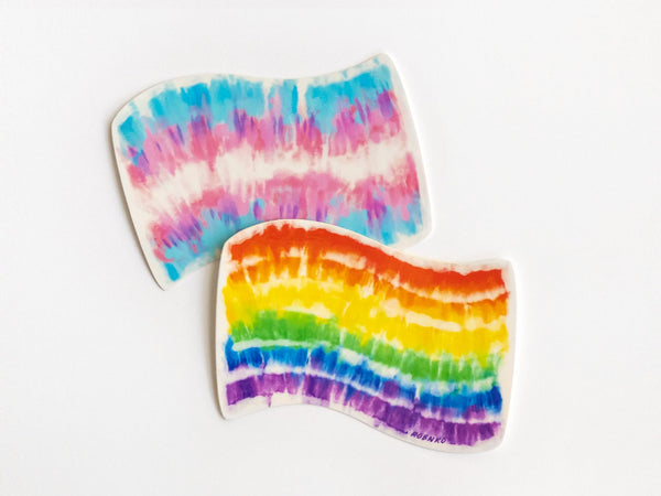 Tie-Dye Pride Flag Stickers