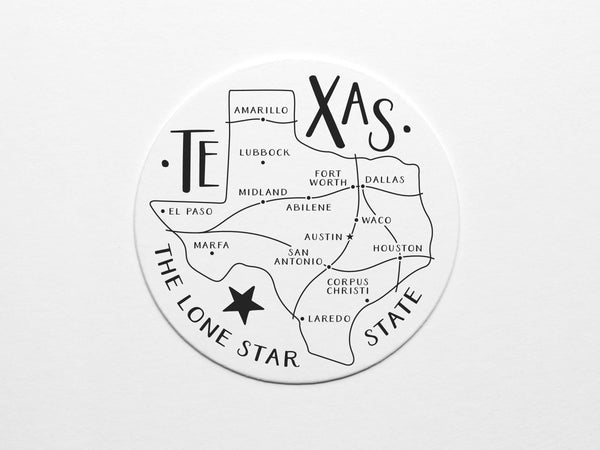 Texas Map Coaster Set