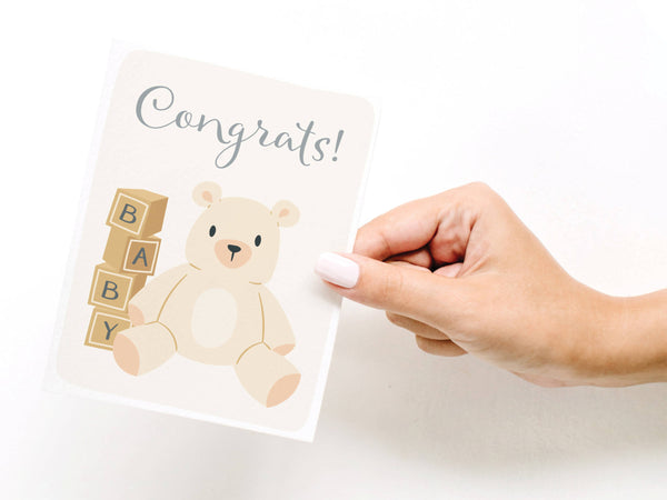 Congrats! Baby Bear Greeting Card - DS