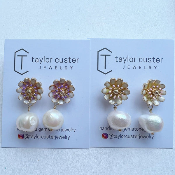 Vintage Floral Earrings - 2