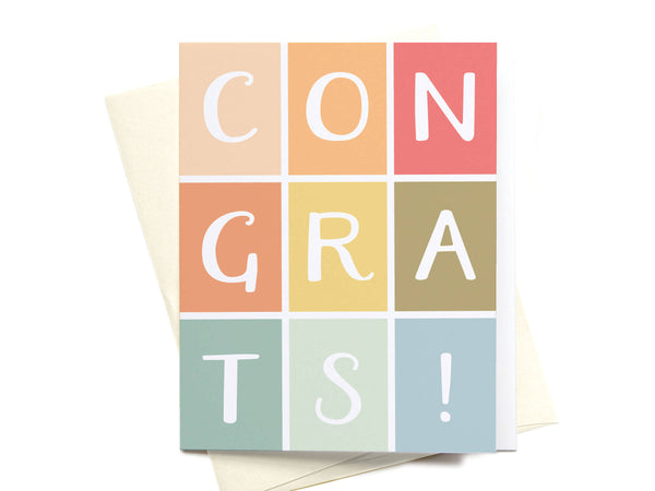 Congrats Colorblocks Greeting Card - DS