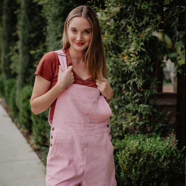 Light Pink Corduroy Overalls
