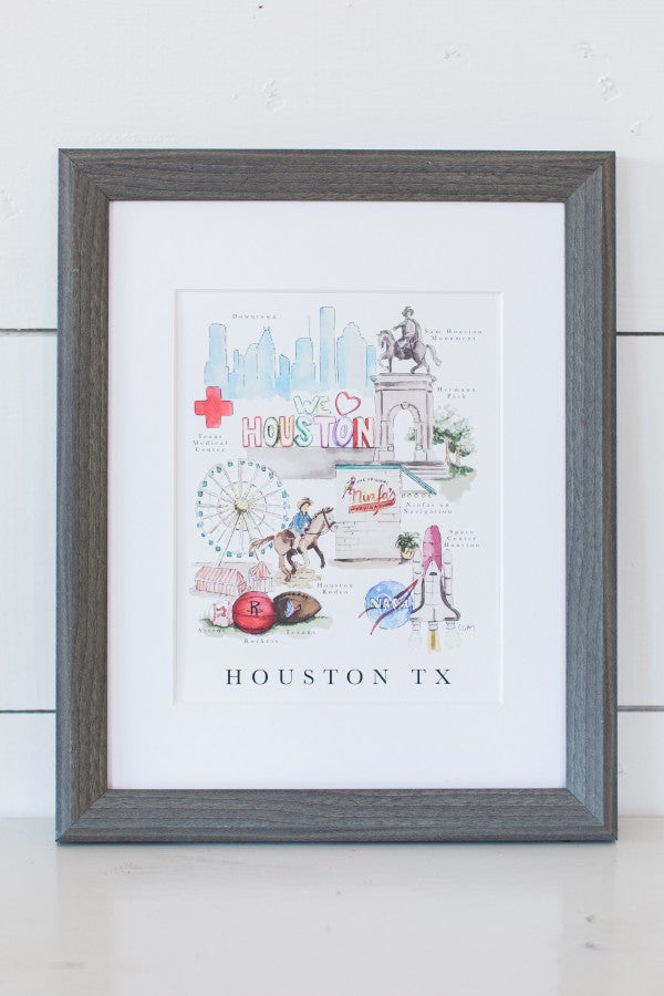 Houston City Map Print