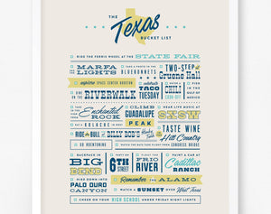 Texas Bucket List Print - 1