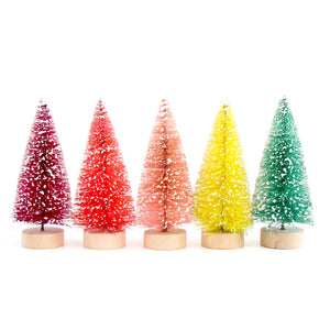 Set of 5 Small Bottle Brush Trees