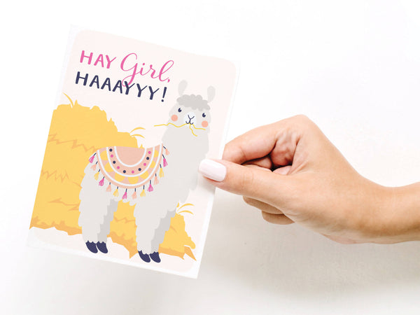 Hay Girl Haaayyy! Llama Greeting Card - DS