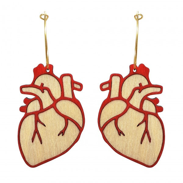 Anatomical Heart Wood Hoops