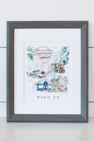 Waco City Map Print