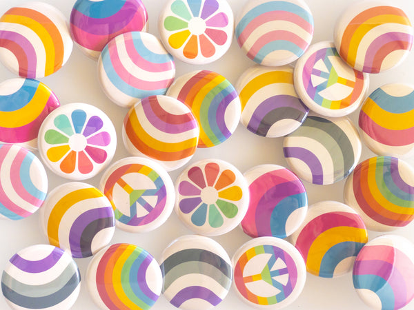 Pride Rainbow Buttons - 10