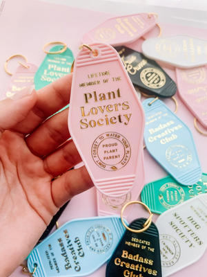 Pink Plant Lovers Keychain - 1