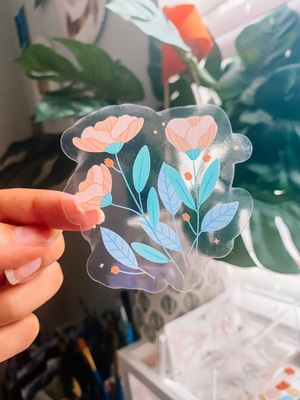 Spring Floral Transparent Sticker - 1