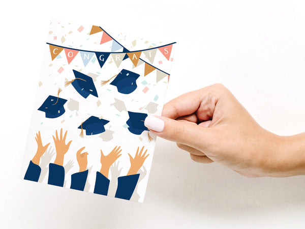 Congrats Graduation Caps Greeting Card - HS