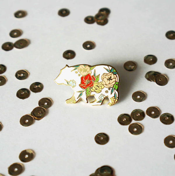 Floral Bear Pin