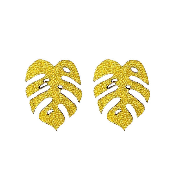 Medium Monstera Studs - 1