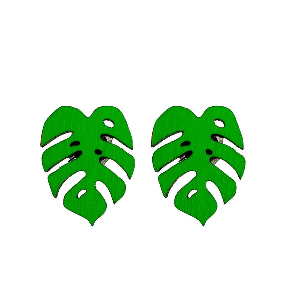 Medium Monstera Studs - 3