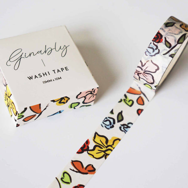 Floral Illustrated Washi Tape