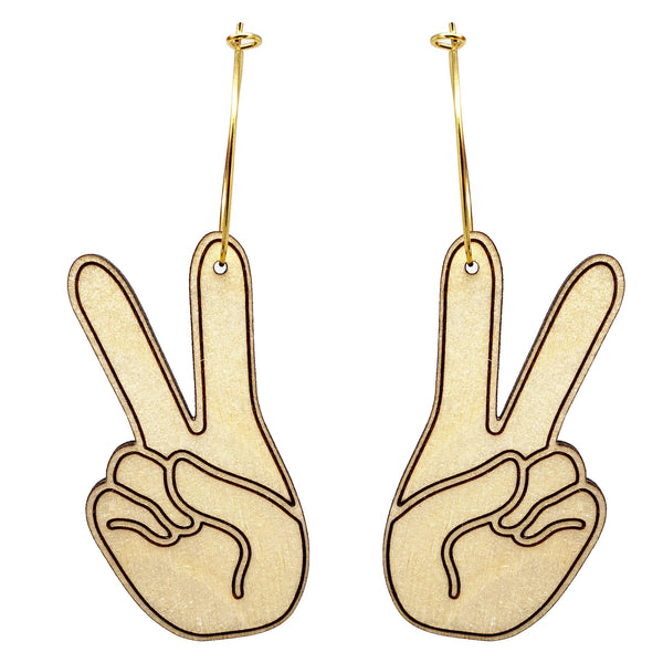 Peace Sign Hoop Earrings - 1