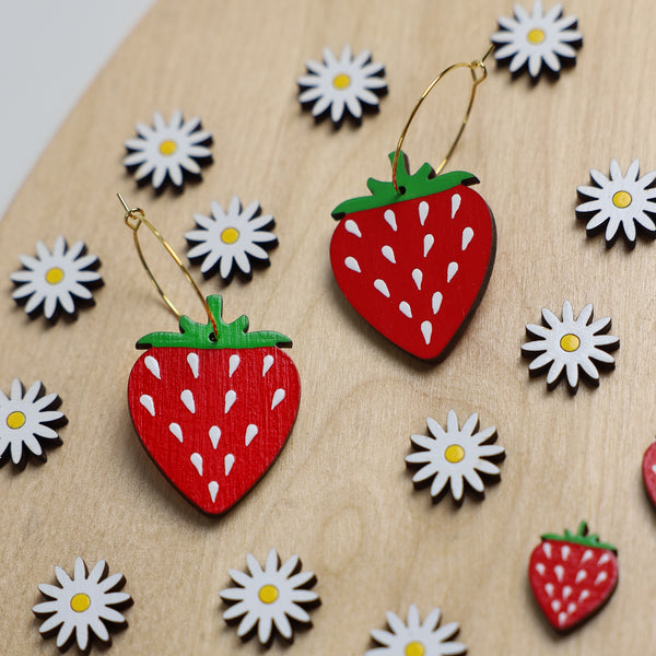 Strawberry Hoop Earrings - 2