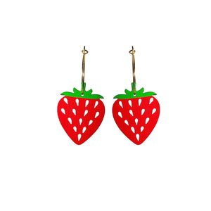Strawberry Hoop Earrings - 1