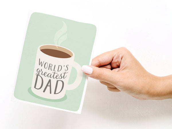 World's Greatest Dad Coffee Greeting Card - HS